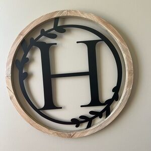 Kirklands Black and Tan Letter “H” Initial Wall Art